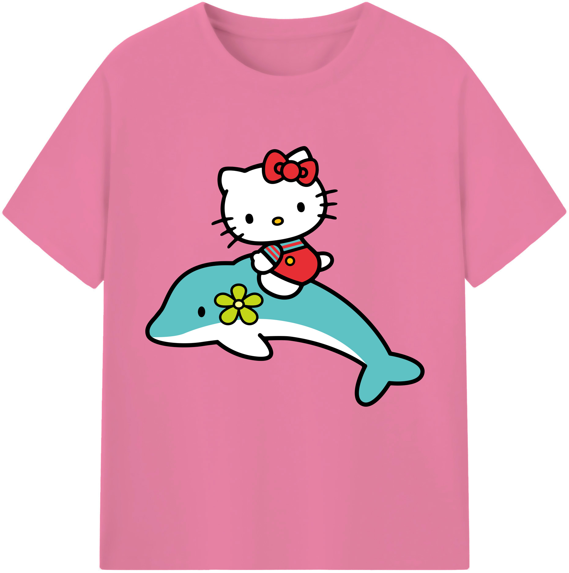 （画像用） Hello Kitty ハローキティ 綿100％半袖Tシャツ（フロントプリント）